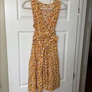 Floral Yellow Midi Dress